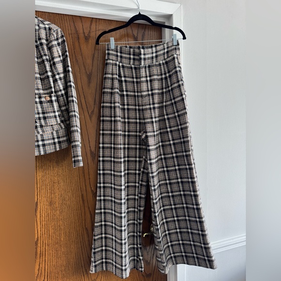 Aura Houndstooth Plaid Patterned Jacket and Pants Suit Set - Picture 5 of 6